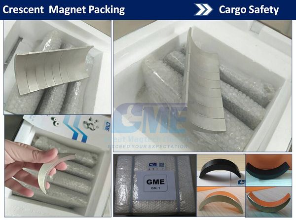 Crescent magnets for motors arc magnet